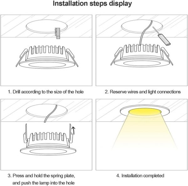 LED COB Spotlight CREE Chip 12W Downlight Dimmable