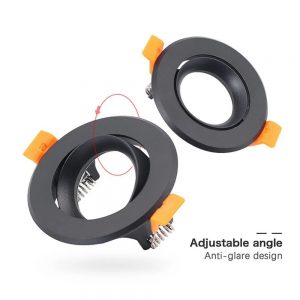Kap Lampu D-501-B sorot Led GU10 MR16 Downlight Bulat Hitam