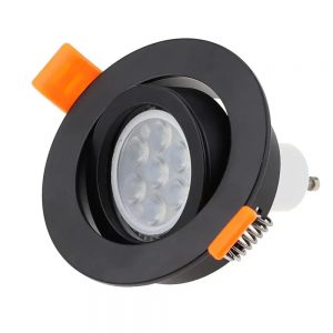Kap Lampu D-501-B sorot Led GU10 MR16 Downlight Bulat Hitam