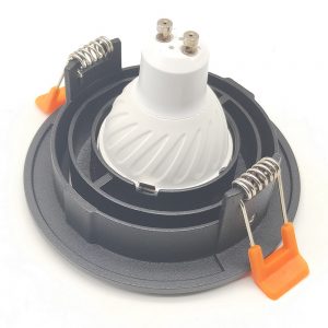 Kap Lampu D-501-B sorot Led GU10 MR16 Downlight Bulat Hitam