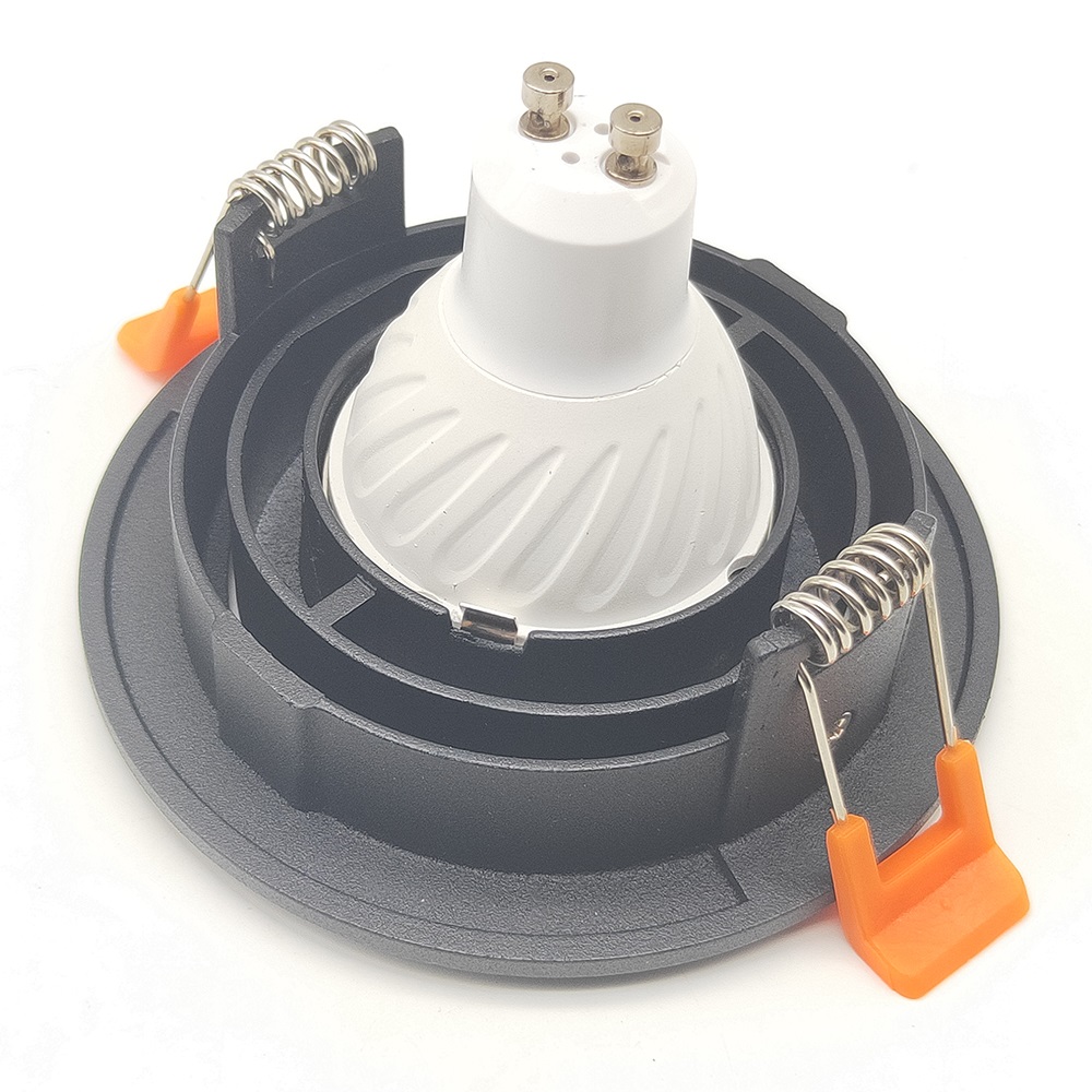 Kap Lampu D-501-B sorot Led GU10 MR16 Downlight Bulat Hitam