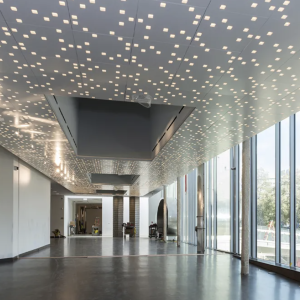 Metal ceiling perforated lighting