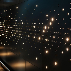 custom perforated interactive RGB DMX metal wall lighting