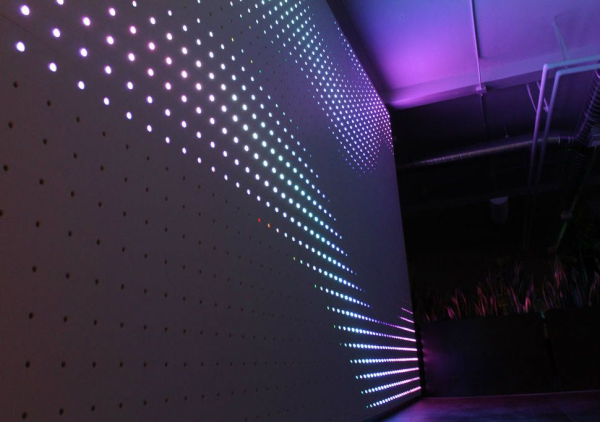 interactive RGB DMX metal wall lighting